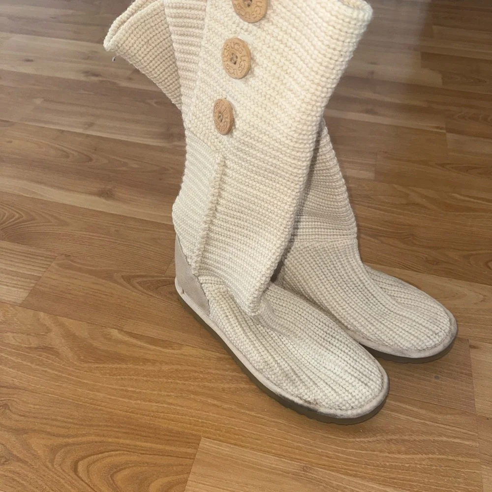 UGG Classic Cardy Boots Cream Knit Classic Short or Tall Boots
